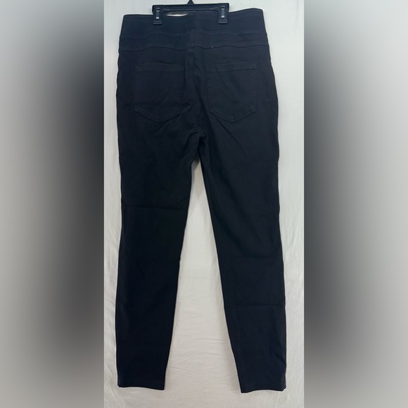 Halara High Waisted Back Pocket Stretchy Knit Denim Leggings Pants Black L - Picture 2 of 9